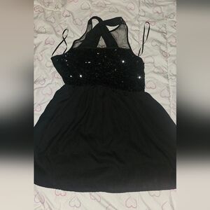 Forever 21 black little dress with sequins sz S